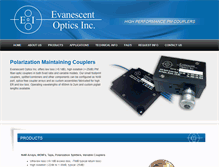 Tablet Screenshot of evanescentoptics.com